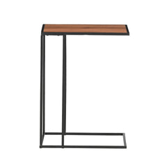 C-Shaped Side Table with Metal Frame –Laptop & Sofa Table for Living Room