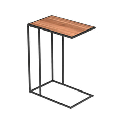 C-Shaped Side Table with Metal Frame –Laptop & Sofa Table for Living Room