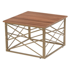 Modern Square Coffee Table with Metal Frame – Finish Center Table for Living Room