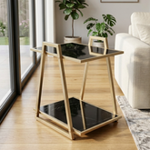 Modern Side Table with Bottom Shelf – Multipurpose End Table