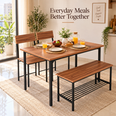 Compact Dining Table Set with Bench and Chairs – Dining Set
