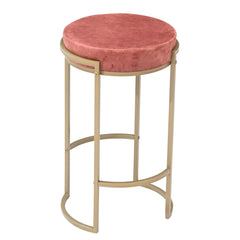 Round Stool with Metal Legs – Accent Stool