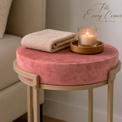 Round Stool with Metal Legs – Accent Stool