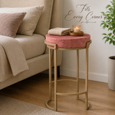 Round Stool with Metal Legs – Accent Stool