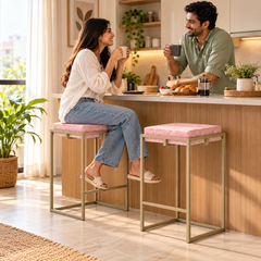 Square Stool with Metal Legs – Compact Stool