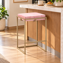 Square Stool with Metal Legs – Compact Stool