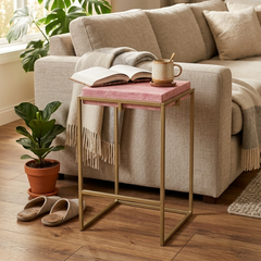 Square Stool with Metal Legs – Compact Stool