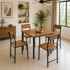 Compact Dining Table Set with 4 Chairs – Dining Set for Home
