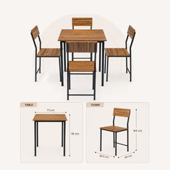 Compact Dining Table Set with 4 Chairs – Dining Set for Home