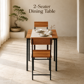 2-Seater Square Dining Table Set with Chairs – Finish Compact Dining Set