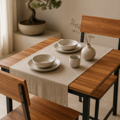 2-Seater Square Dining Table Set with Chairs – Finish Compact Dining Set