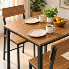 2-Seater Dining Table Set with Chairs – Finish Compact Dining Set