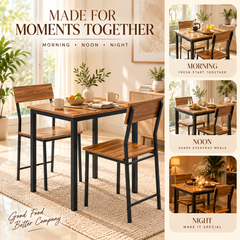 2-Seater Dining Table Set with Chairs – Finish Compact Dining Set