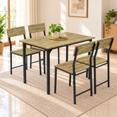 4-Seater Dining Table Set with Chairs – Finish Rectangular Dining Set