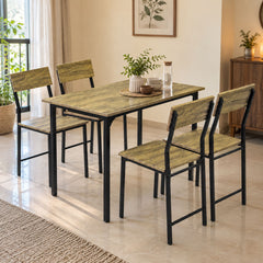 4-Seater Dining Table Set with Chairs – Finish Rectangular Dining Set