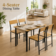 4-Seater Dining Table Set with Chairs – Finish Rectangular Dining Set