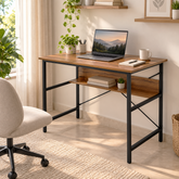 Modern Engineered Wooden Study Desk with Storage Shelf Computer Desk & Writing Table for Home & Office