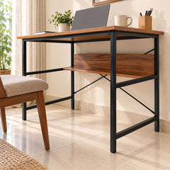 Modern Engineered Wooden Study Desk with Storage Shelf Computer Desk & Writing Table for Home & Office