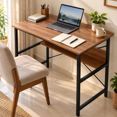Modern Engineered Wooden Study Desk with Storage Shelf Computer Desk & Writing Table for Home & Office