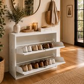 2-Tier Wall-Mounted Shoe Rack – Large Size Shoe Storage Organizer