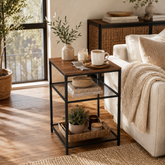 Modern Side Table with Metal Frame – Table for Living Room & Bedroom