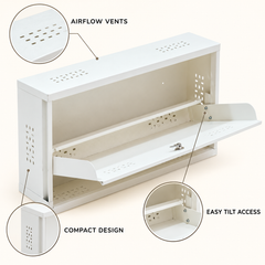 Wall-Mounted Metal Shoe Rack with Storage Ledge – Compact Shoe Organizer