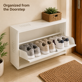 Wall-Mounted Metal Shoe Rack with Storage Ledge – Compact Shoe Organizer