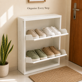 Wall-Mounted Metal 2-Tier Shoe Rack – Open Shoe Storage Shelf