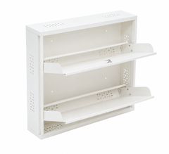2-Tier Wall-Mounted Metal Shoe Rack – Large Size Shoe Storage Organizer