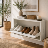 Wall-Mounted Shoe Rack with Storage Ledge – Compact Shoe Organizer