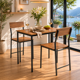 2-Seater Square Dining Table Set with Chairs – Finish Compact Dining Set