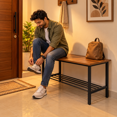 Urban Style Engineered Wood Entryway Bench Storage for Modern Homes