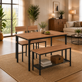 Compact Dining Table Set with Bench and Chairs – Dining Set