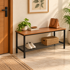 Urban Style Engineered Wood Entryway Bench Storage for Modern Homes