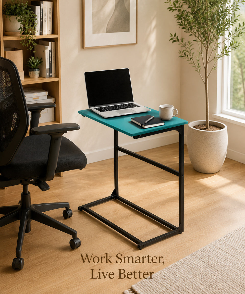 Modern Compact Study Table with Metal Frame –  Multipurpose Laptop Table for Home & Office