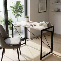 Minimalist Computer Desk with Metal Legs – Study Table for Home & Office