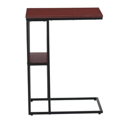 C-Shaped Side Table with Metal Frame – Sofa Laptop Table