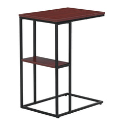 C-Shaped Side Table with Metal Frame – Sofa Laptop Table
