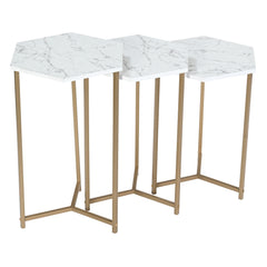 Set of 3 Nesting Table with Metal Frame – Multipurpose Seating Table