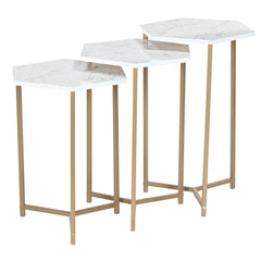 Set of 3 Nesting Table with Metal Frame – Multipurpose Seating Table