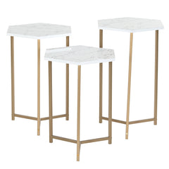 Set of 3 Nesting Table with Metal Frame – Multipurpose Seating Table