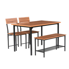 Compact Dining Table Set with Bench and Chairs – Dining Set