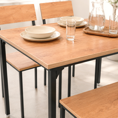 Compact Dining Table Set with Bench and Chairs – Dining Set