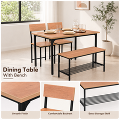 Compact Dining Table Set with Bench and Chairs – Dining Set