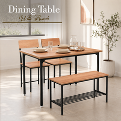 Compact Dining Table Set with Bench and Chairs – Dining Set