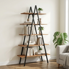 Leaning Ladder Shelf Rack – Multi-Tier Display Stand
