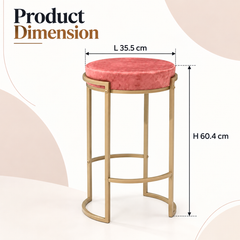 Round Stool with Metal Legs – Accent Stool