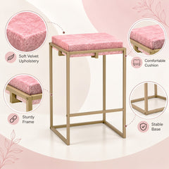 Square Stool with Metal Legs – Compact Stool