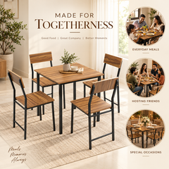 Compact Dining Table Set with 4 Chairs – Dining Set for Home