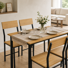 4-Seater Dining Table Set with Chairs – Finish Rectangular Dining Set